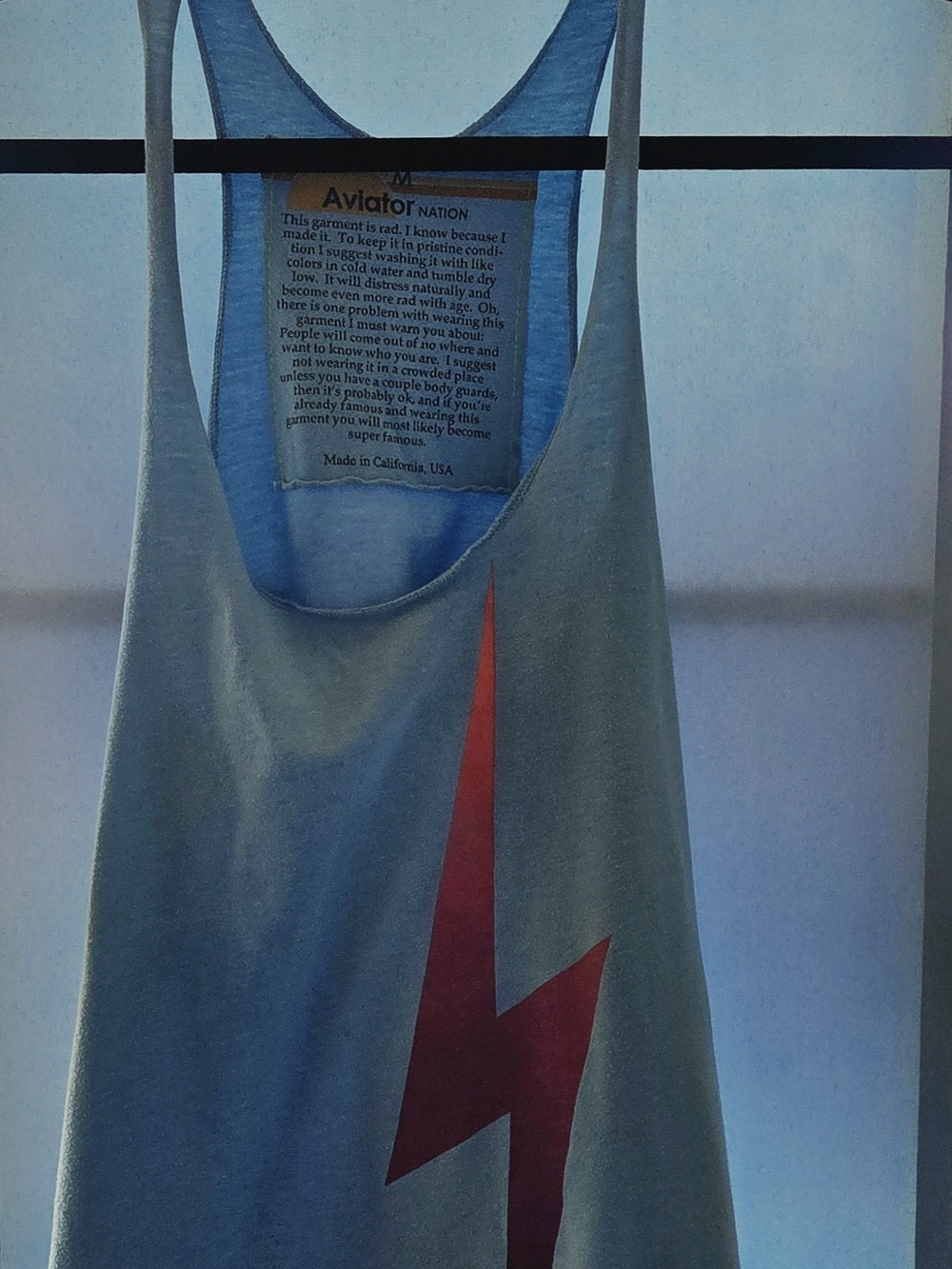 Aviator Nation Light Blue Tank with Pink-Purple Lightning - Picture 2 of 4